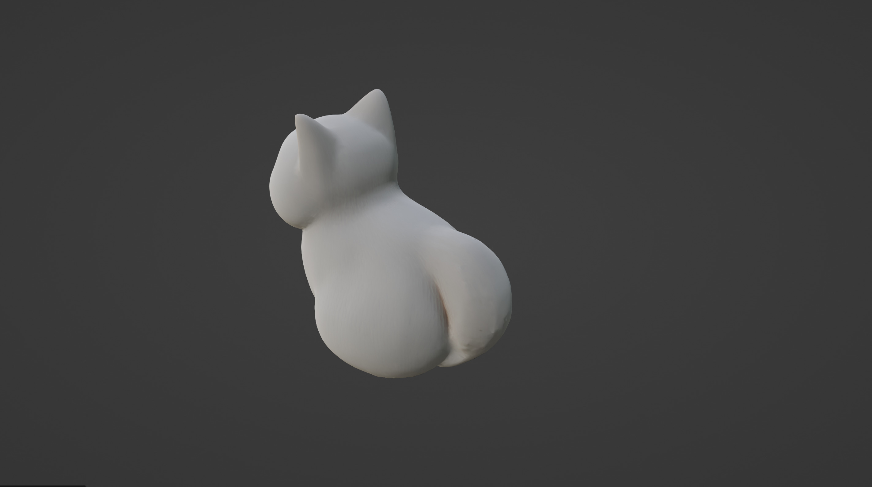 Adorable Stylized White Cat with Collar 3D model_5