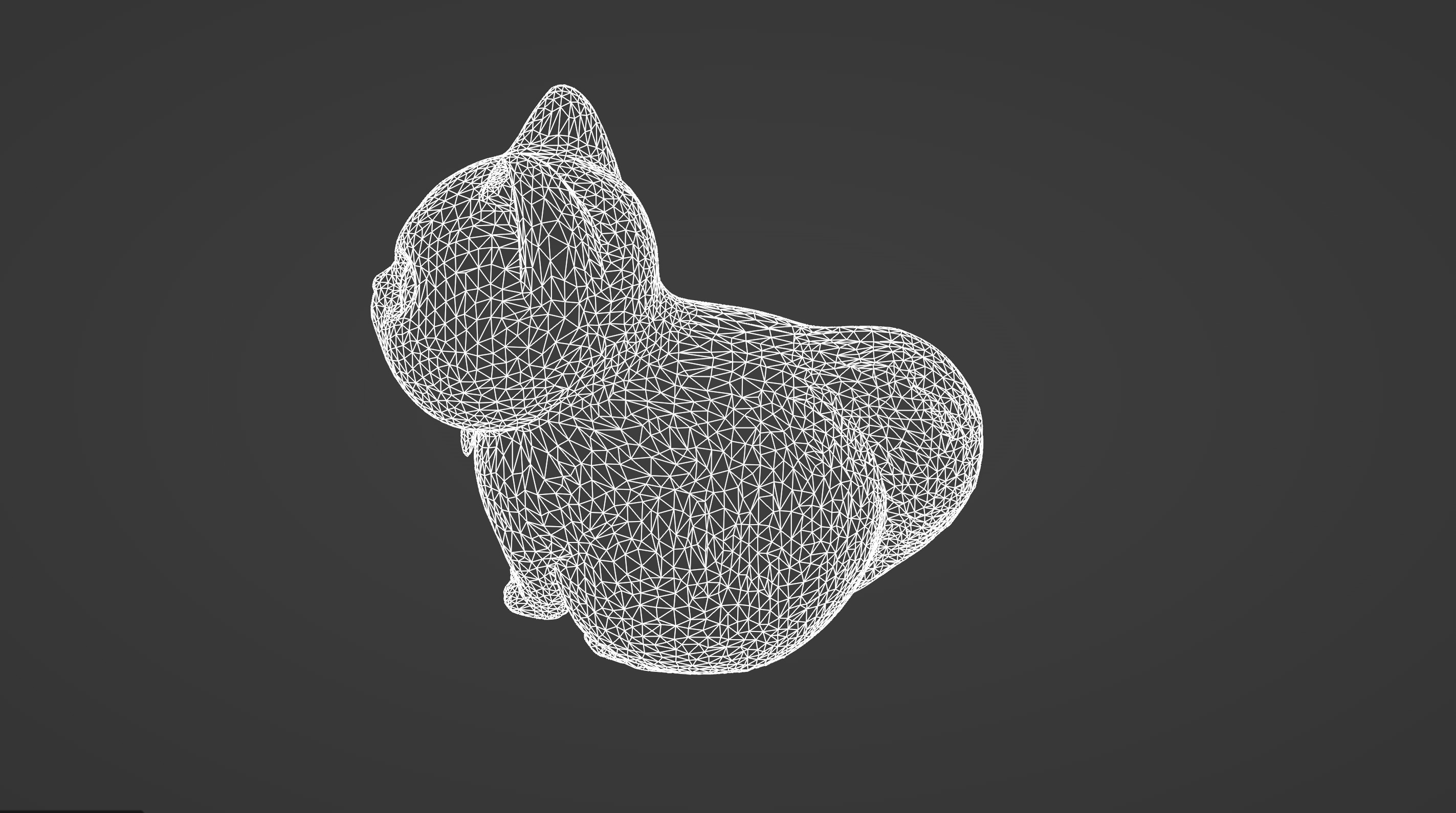 Adorable Stylized White Cat with Collar 3D model_2