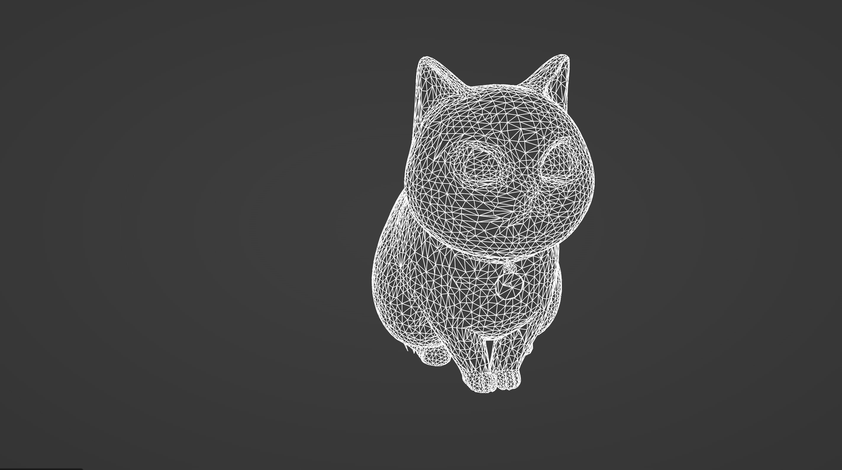 Adorable Stylized White Cat with Collar 3D model_8