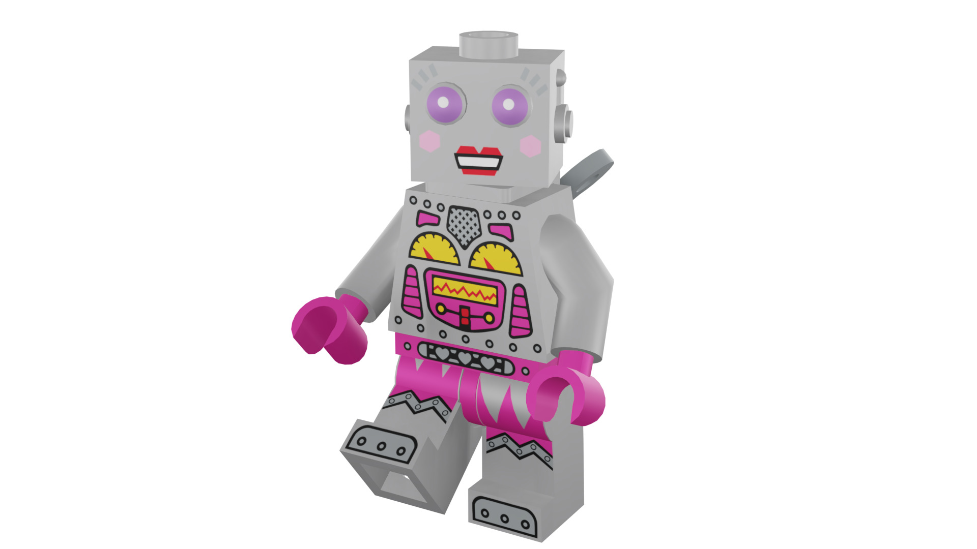 3D print minifigure - 71002-16 Lady Robot 3D print model_45