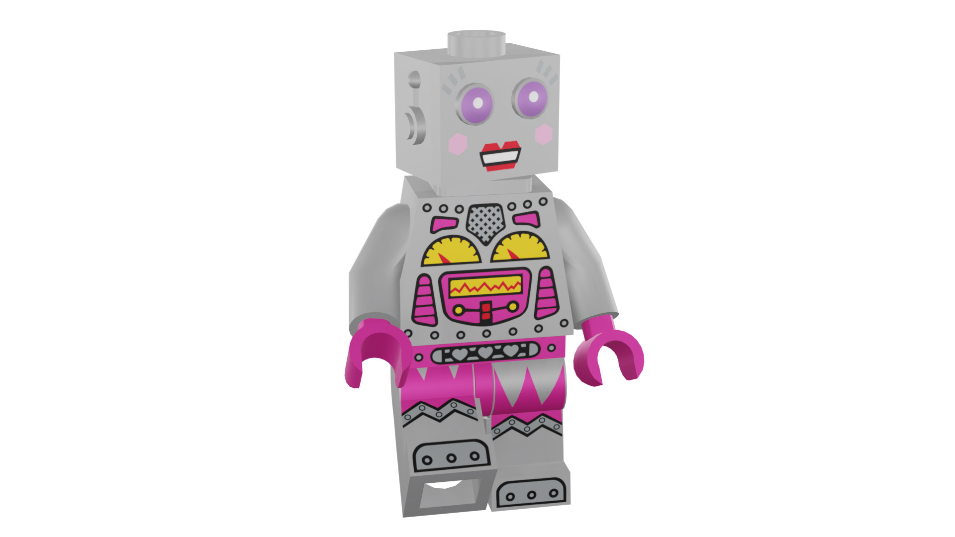 3D print minifigure - 71002-16 Lady Robot 3D print model_50
