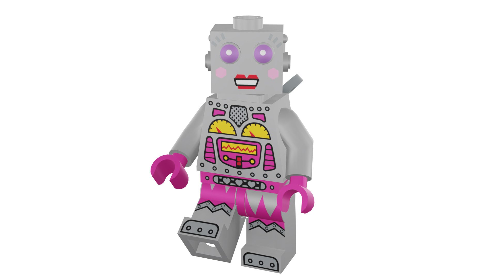 3D print minifigure - 71002-16 Lady Robot 3D print model_46
