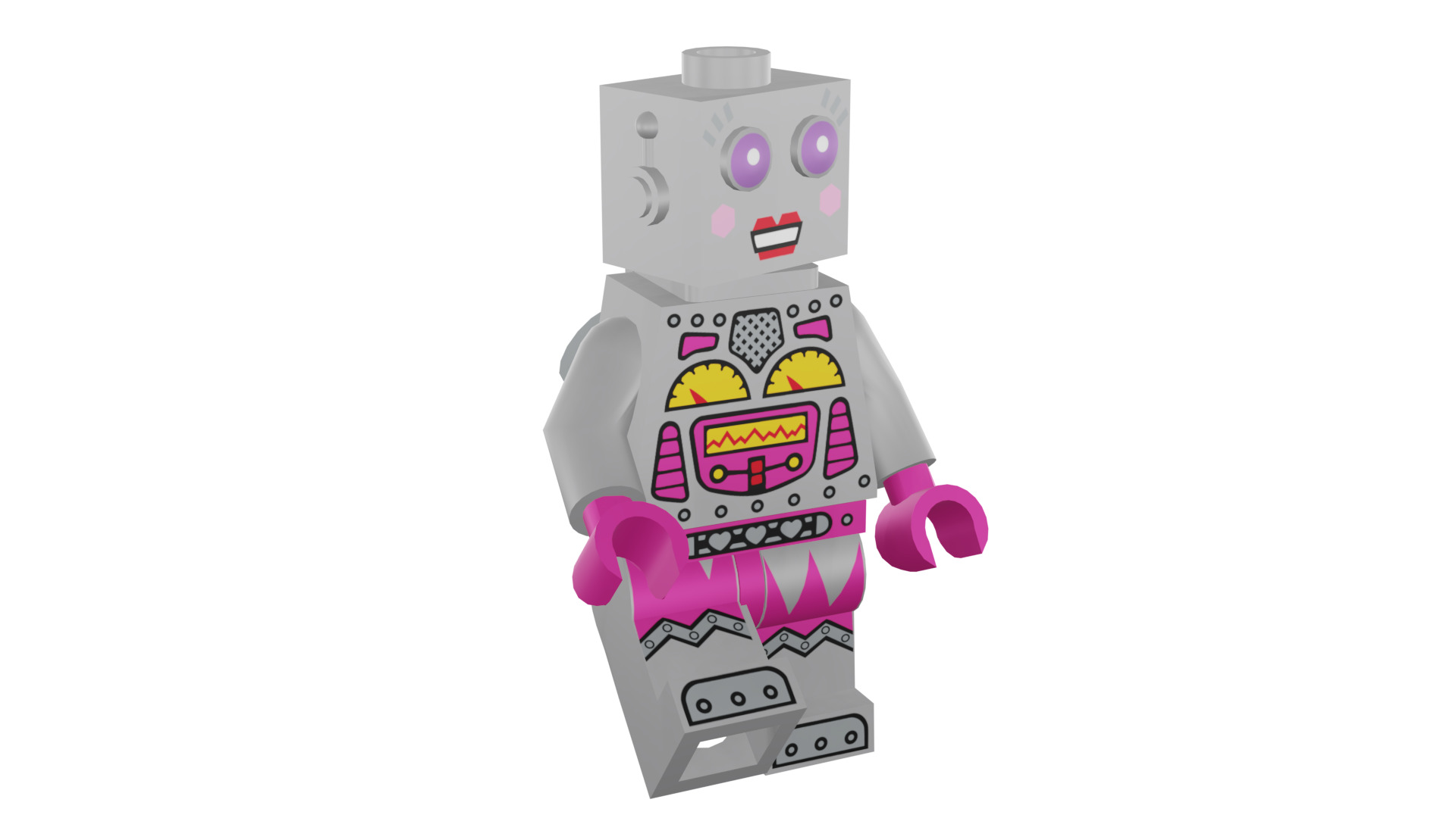 3D print minifigure - 71002-16 Lady Robot 3D print model_8