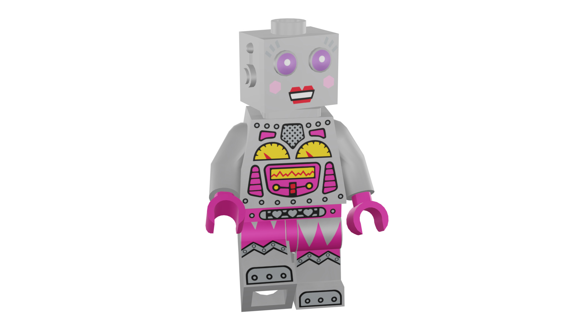 3D print minifigure - 71002-16 Lady Robot 3D print model_6