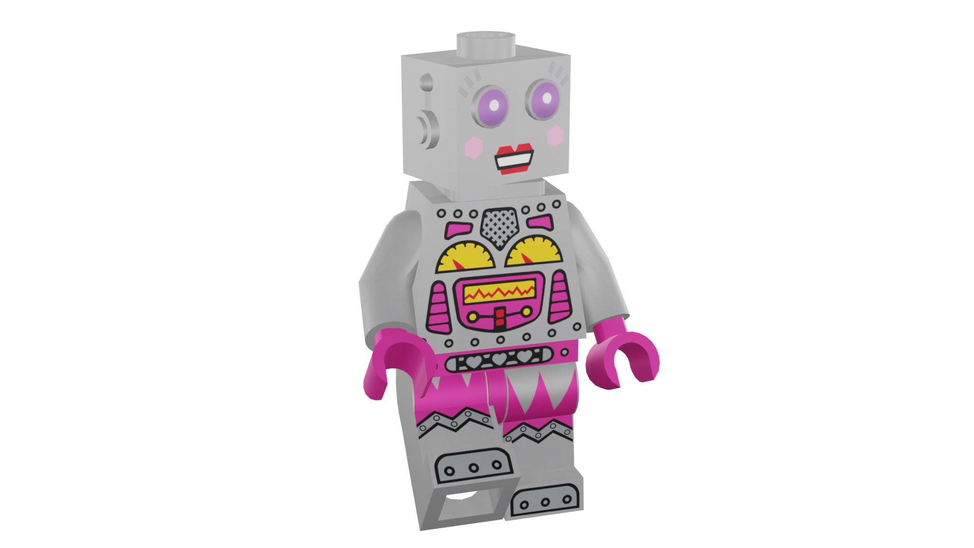 3D print minifigure - 71002-16 Lady Robot 3D print model_7