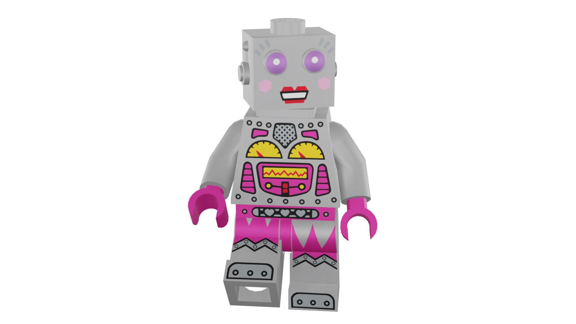3D print minifigure - 71002-16 Lady Robot 3D print model_48