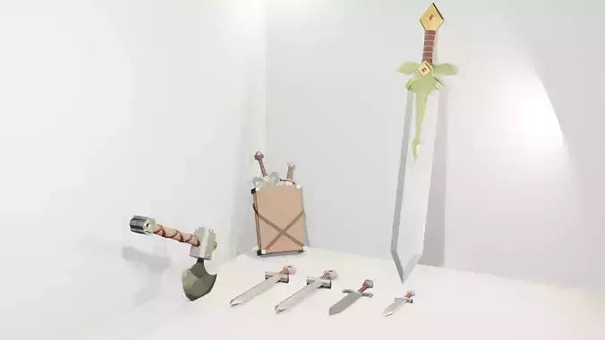 Simple lowpoly swords for any game with basic textures