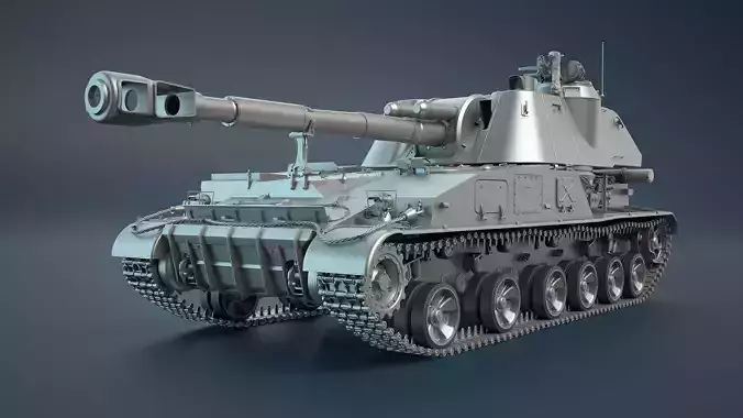 2S3 Akatsiya High-Poly 3D model