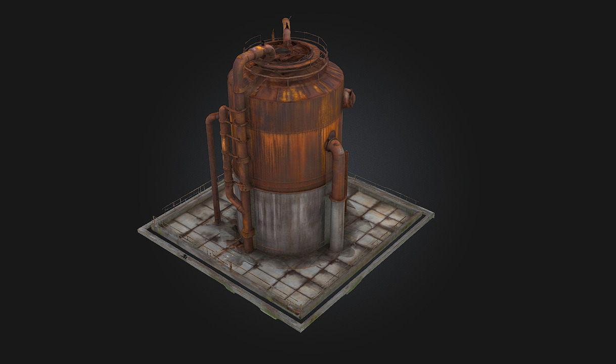 Rusty Silo Weathered Giant of the Farmland 3D model_2