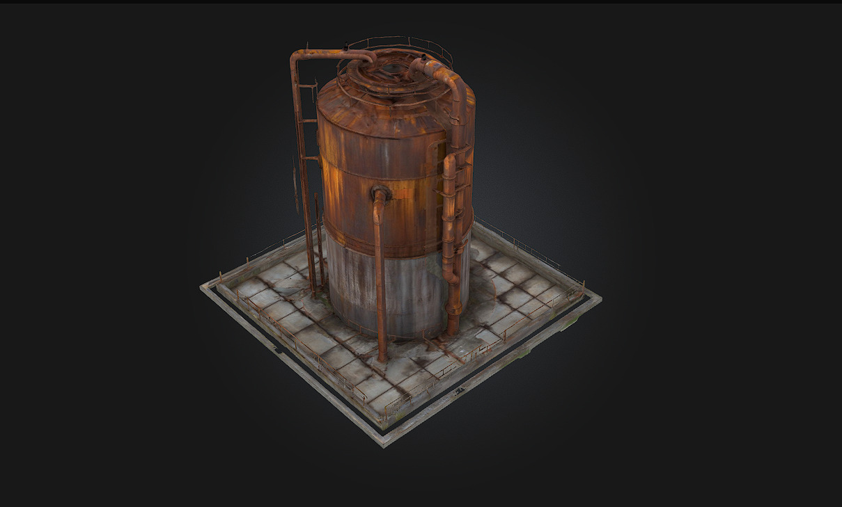 Rusty Silo Weathered Giant of the Farmland 3D model_1