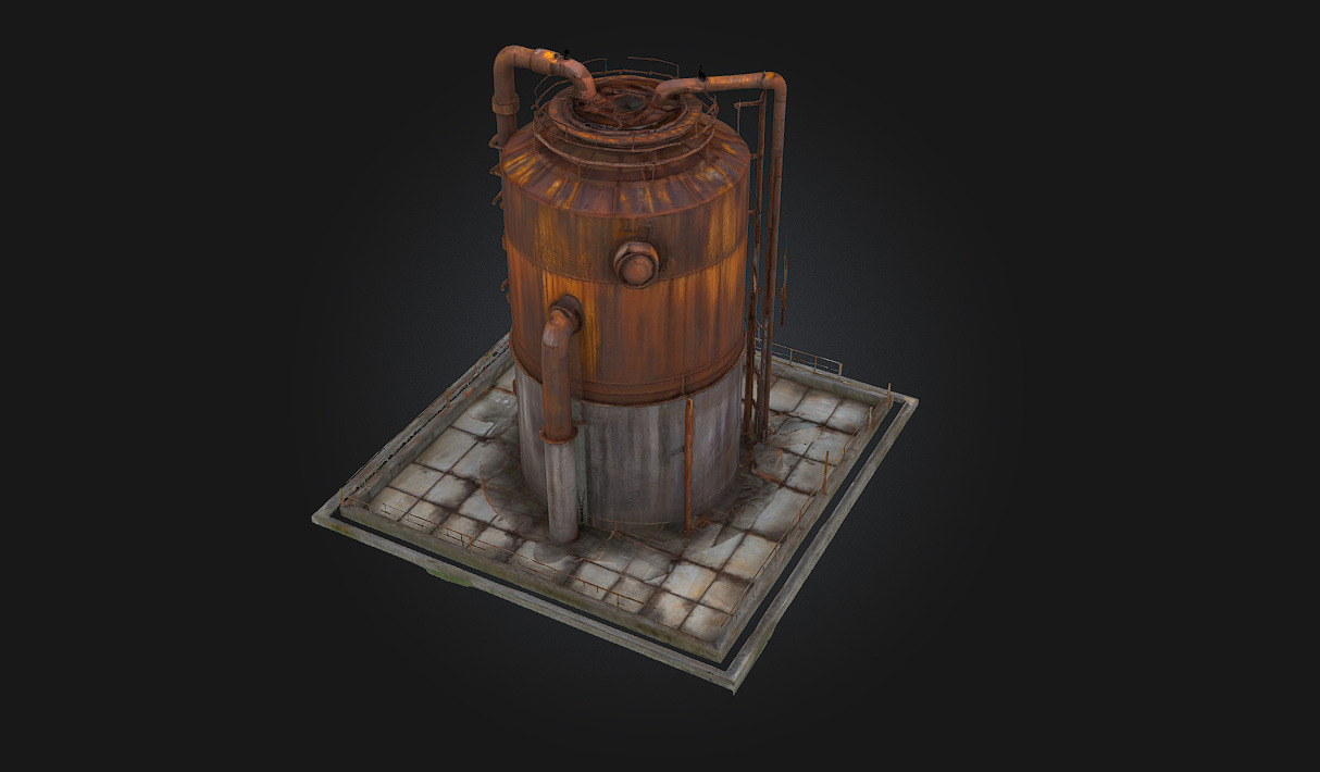 Rusty Silo Weathered Giant of the Farmland 3D model_3