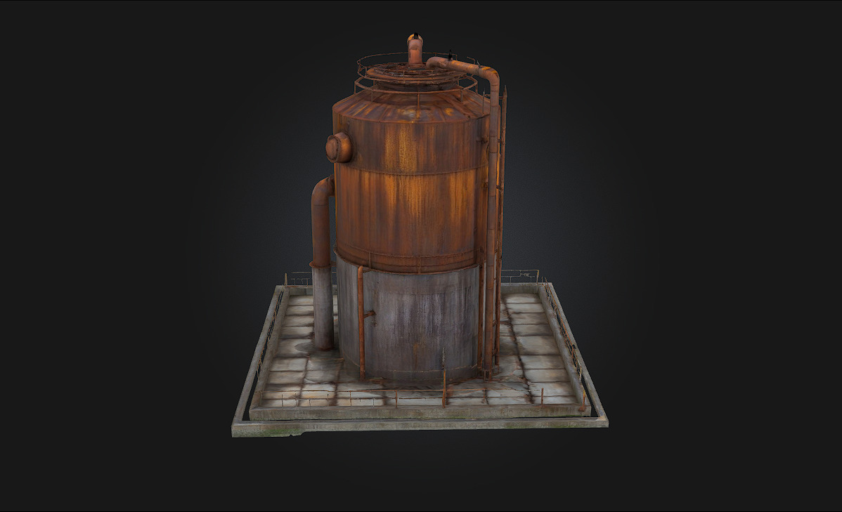 Rusty Silo Weathered Giant of the Farmland 3D model_5