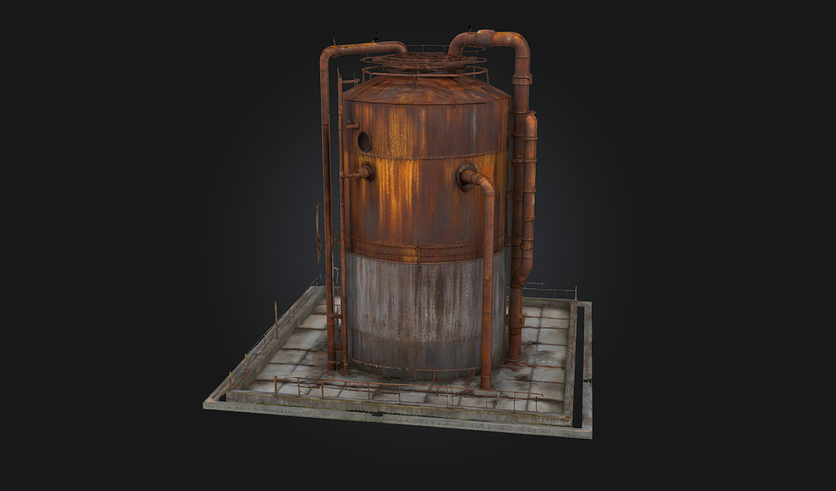 Rusty Silo Weathered Giant of the Farmland 3D model_6