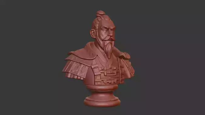 Shingen Yashida Head Bust 3D STL Printable - 3D Model STL 3D  3D print model