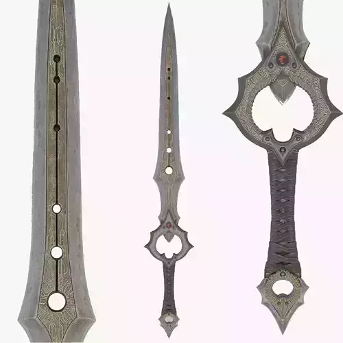 Highly Detailed Ornate Fantasy Sword 3D model