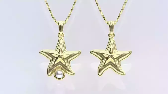 Starfish Pendant With And Without Pearl