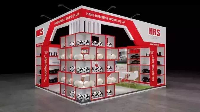 Exhibition Stand 6x5 2Sides D2V1 3D model