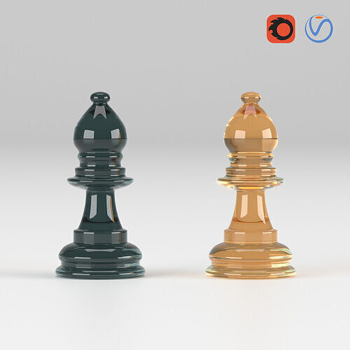 Glass Pawn - Chess Piece - Two Colors 3D model