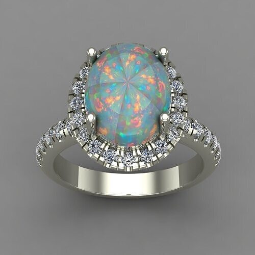 Ovel Engagement ring for women 3D print model