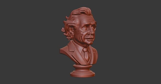 Albert Einstein Head Bust 3D STL Printable - 3D Model STL 3D  3D print model