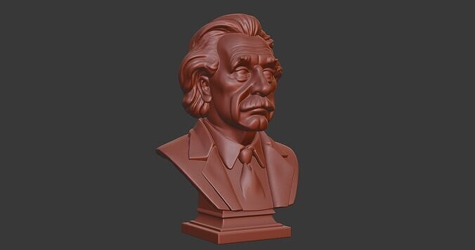 Albert Einstein Head Bust 3D STL Printable - 3D Model STL 3D  3D print model