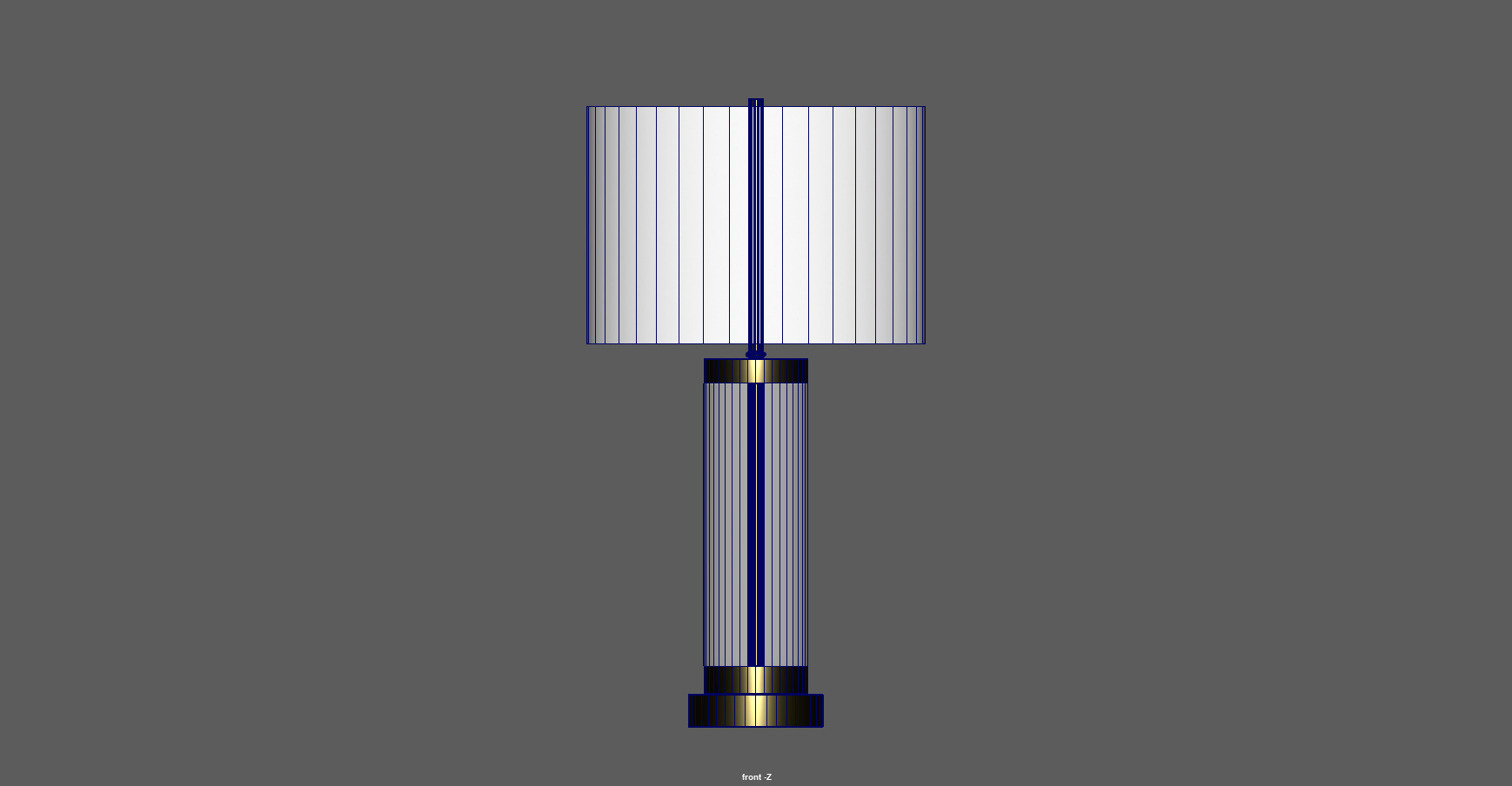 Matt Brass Metal and Cylinder Glass Table Desk Lamp Low-poly 3D model_5