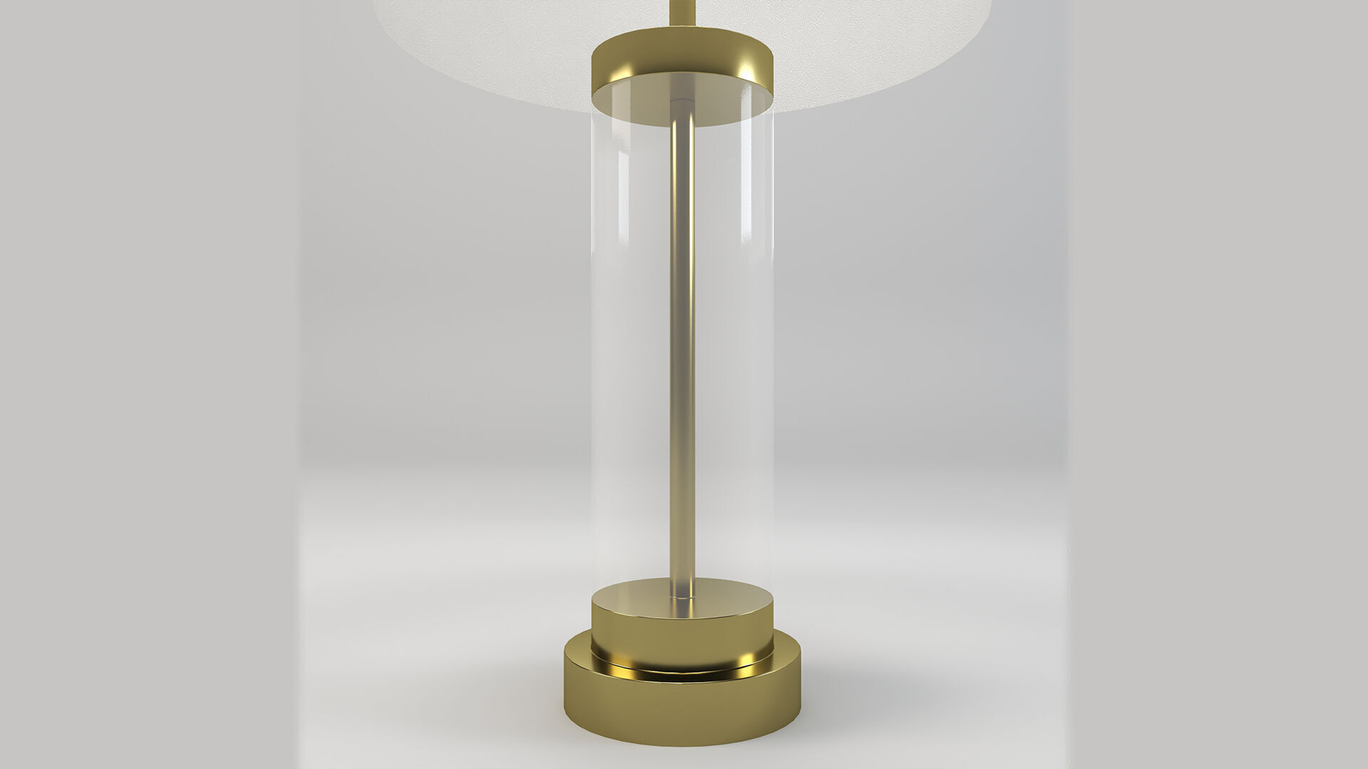 Matt Brass Metal and Cylinder Glass Table Desk Lamp Low-poly 3D model_2