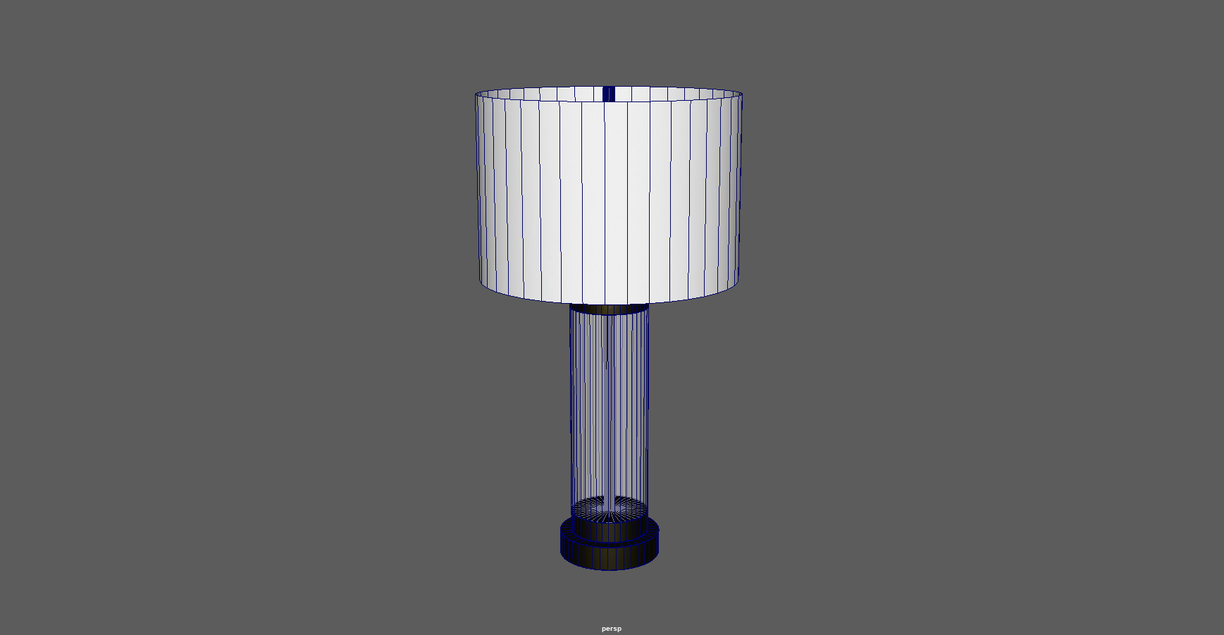 Matt Brass Metal and Cylinder Glass Table Desk Lamp Low-poly 3D model_9