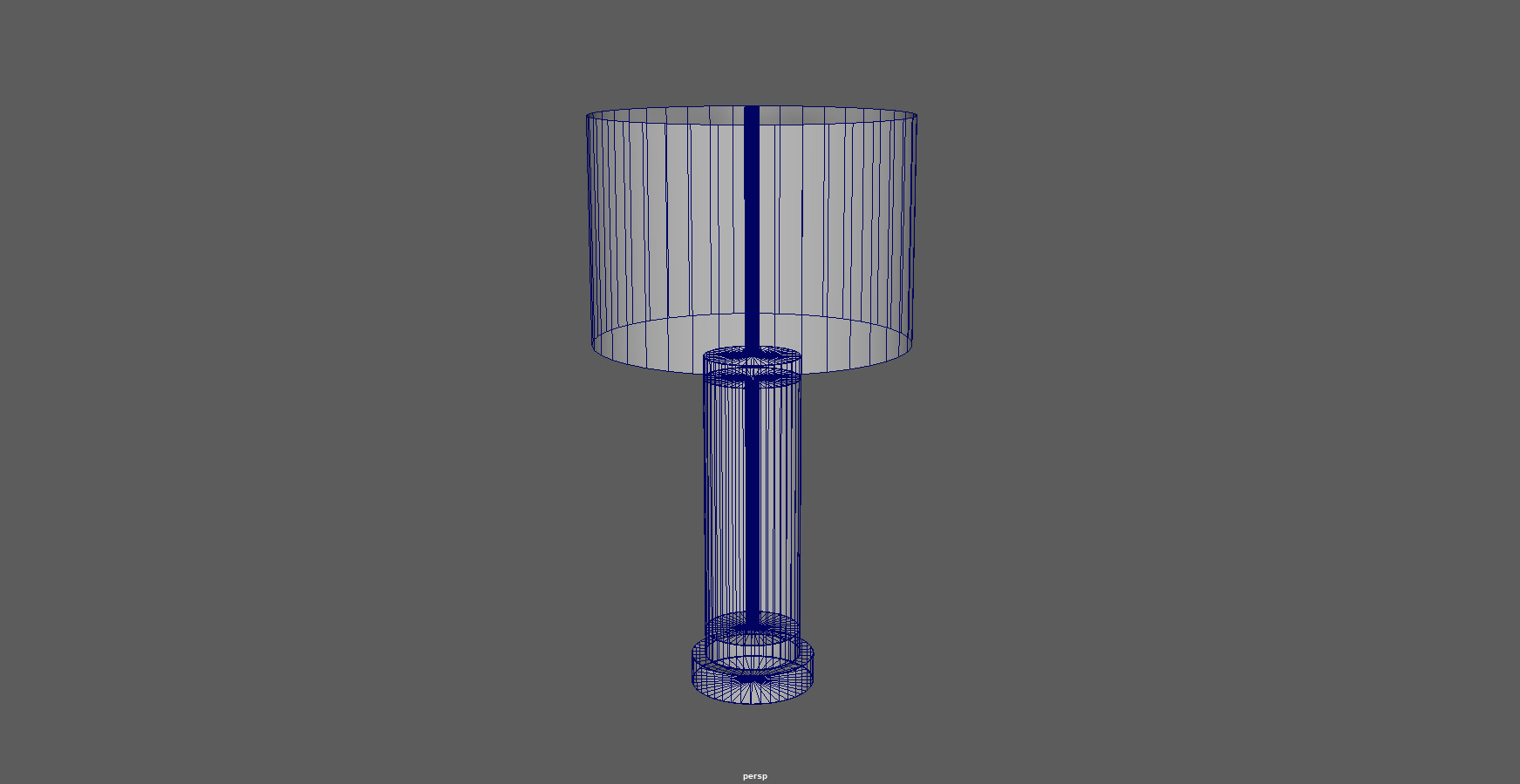 Matt Brass Metal and Cylinder Glass Table Desk Lamp Low-poly 3D model_10
