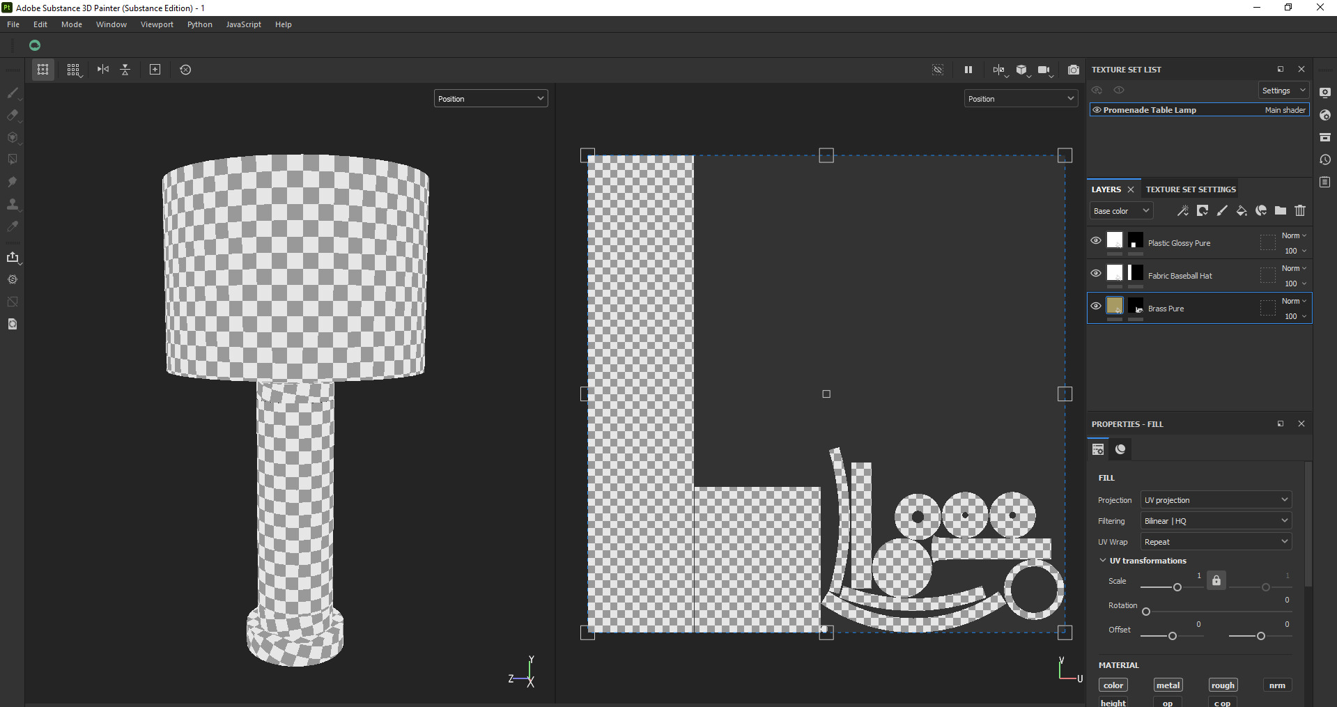 Matt Brass Metal and Cylinder Glass Table Desk Lamp Low-poly 3D model_21