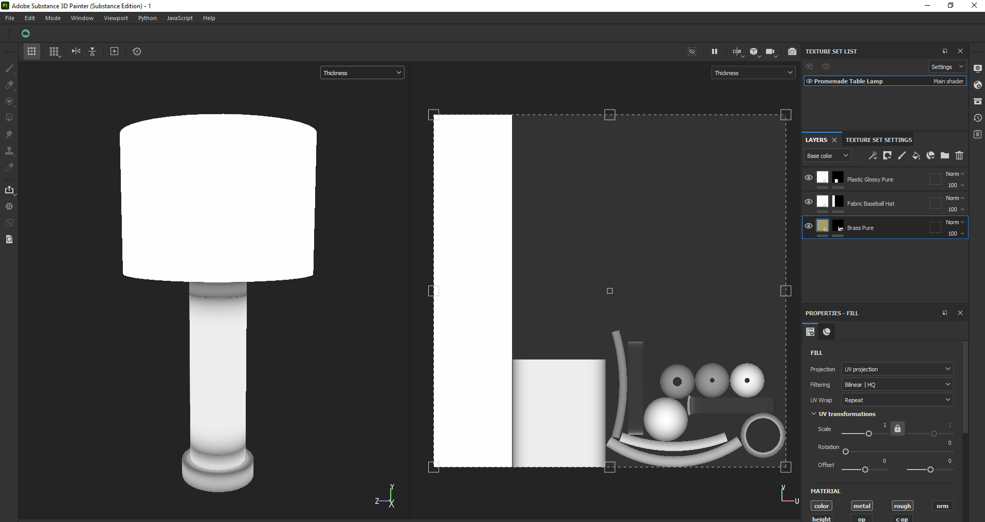 Matt Brass Metal and Cylinder Glass Table Desk Lamp Low-poly 3D model_22