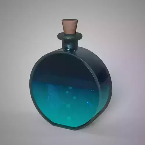 Teal Mana Potion Stylized Fantasy Game Asset
