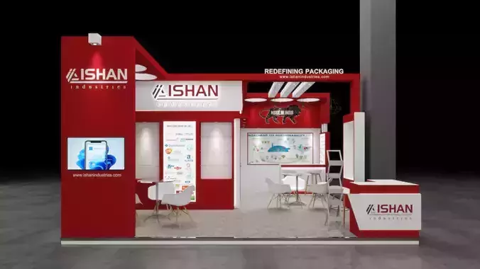 Exhibition Stand 8x6 3Sides D1V1 3D model 3D model