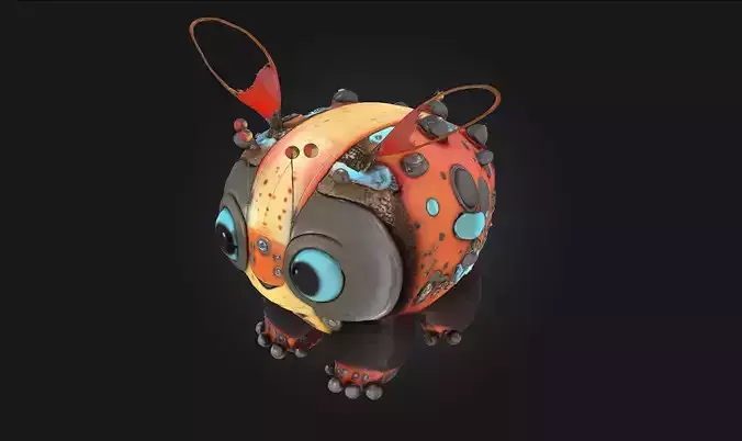 Steampunk Cuddlebug  Whimsical Charm in a Brass Shell