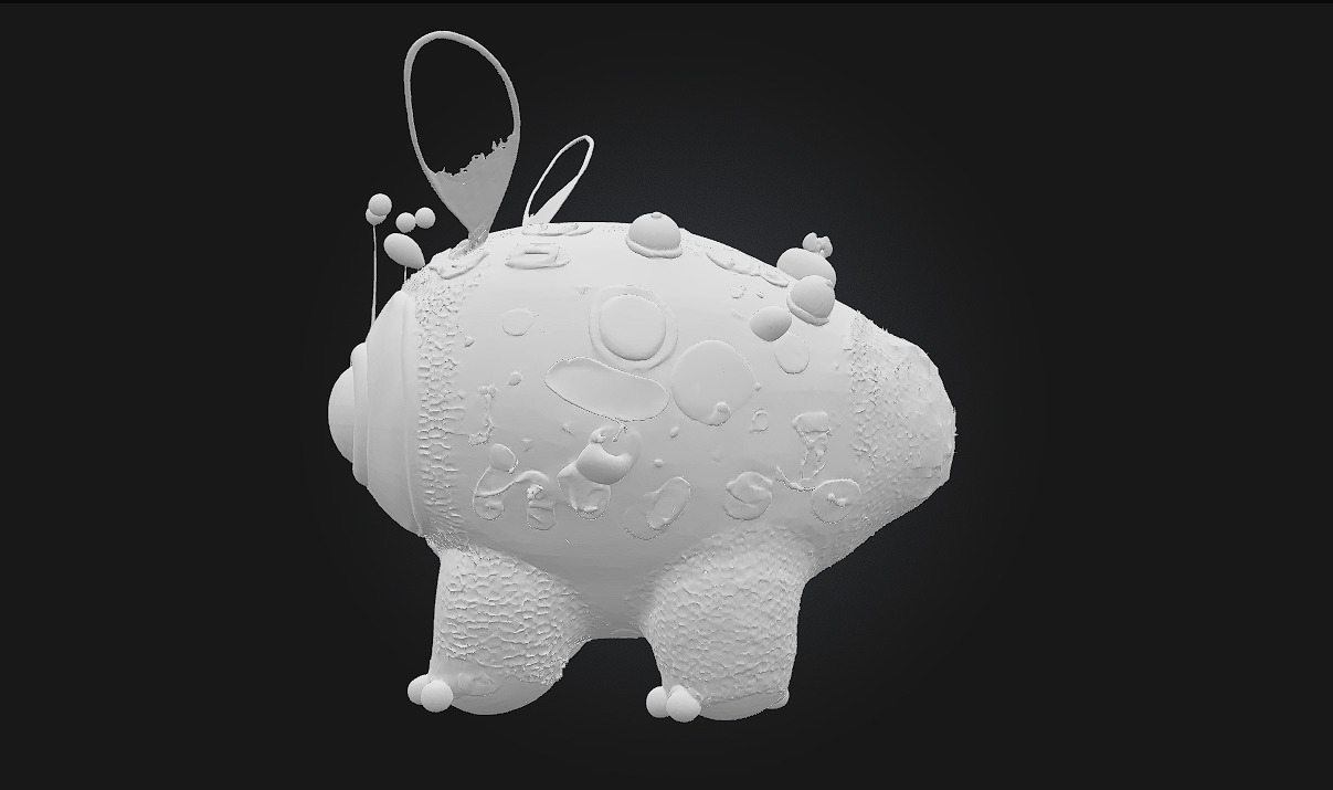 Steampunk Cuddlebug Whimsical Charm in a Brass Shell 3D model_8