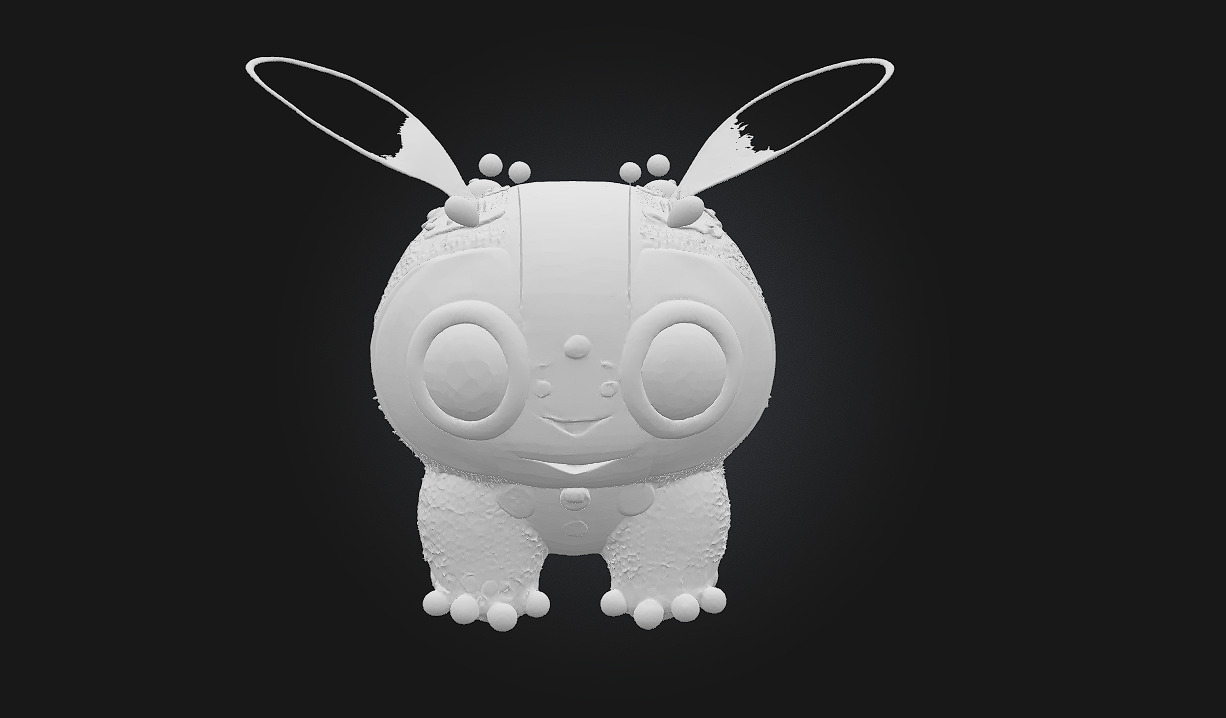 Steampunk Cuddlebug Whimsical Charm in a Brass Shell 3D model_6