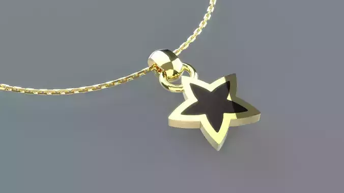Star pendant with enamel 3D print model