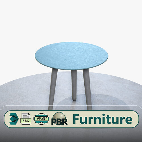 Coffee Table ar vr optimized Low-poly 3D model