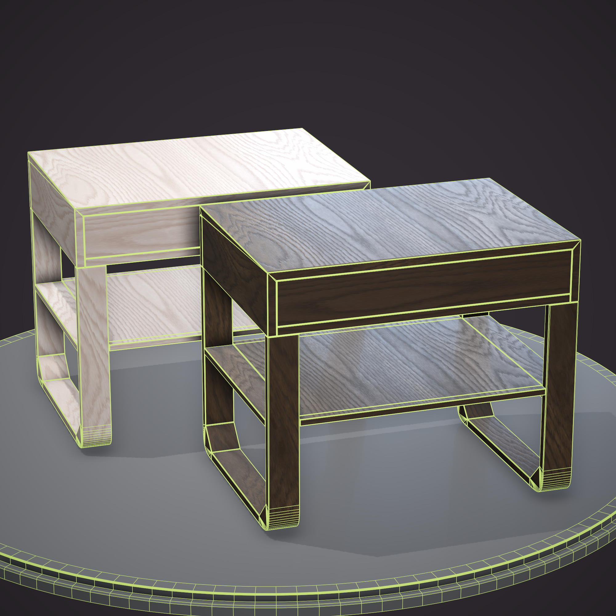 Nightstand ar vr optimized Low-poly 3D model_2