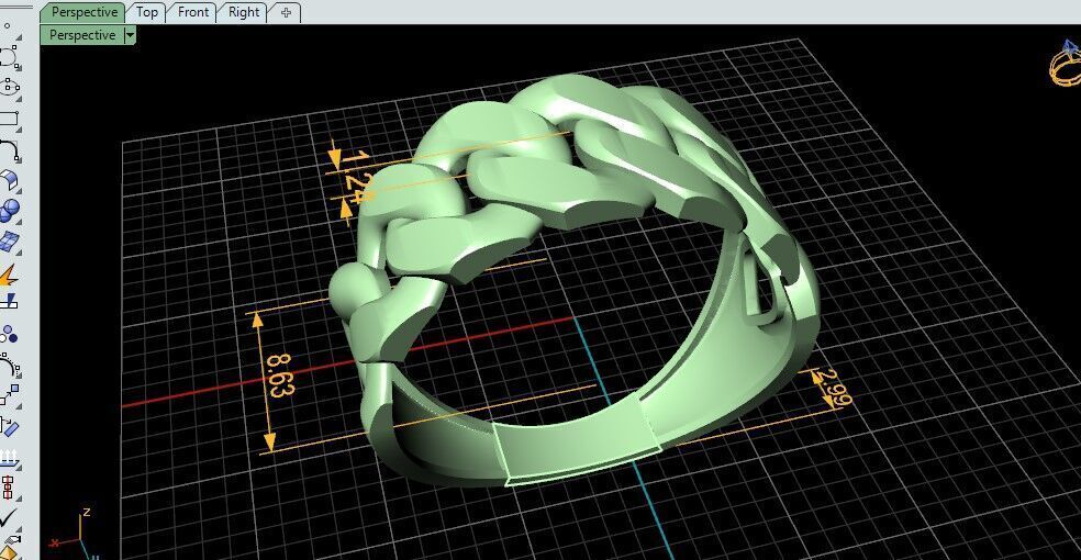 Bold Curb Chain Ring  Cartier-Style 3D Printable Jewelry Model  3D print model_18