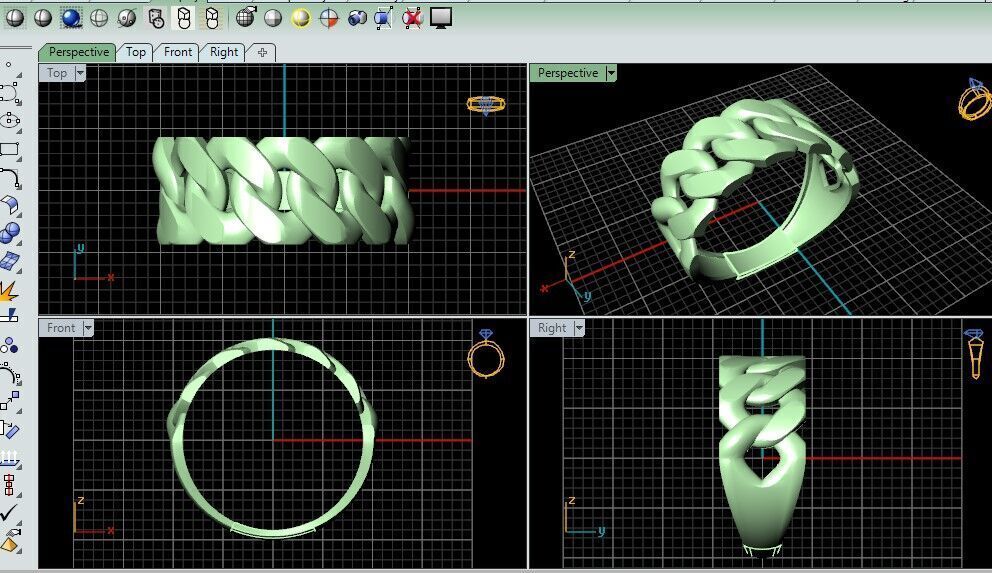 Bold Curb Chain Ring  Cartier-Style 3D Printable Jewelry Model  3D print model_16