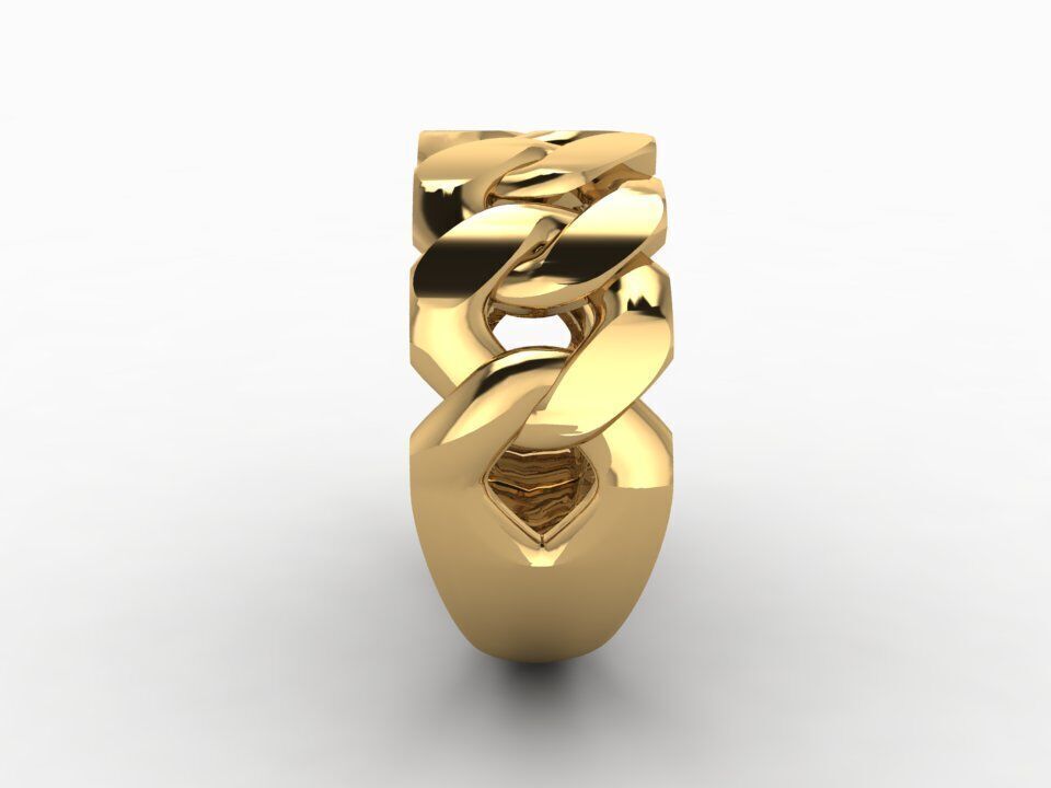 Bold Curb Chain Ring  Cartier-Style 3D Printable Jewelry Model  3D print model_2
