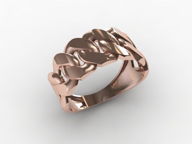 Bold Curb Chain Ring  Cartier-Style 3D Printable Jewelry Model  3D print model_7