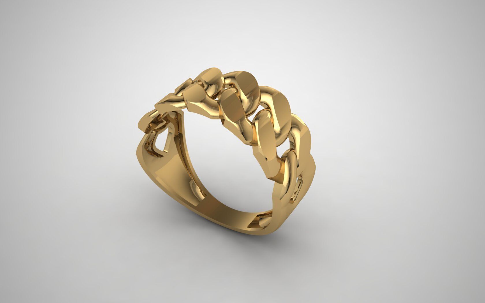 Bold Curb Chain Ring  Cartier-Style 3D Printable Jewelry Model  3D print model_6