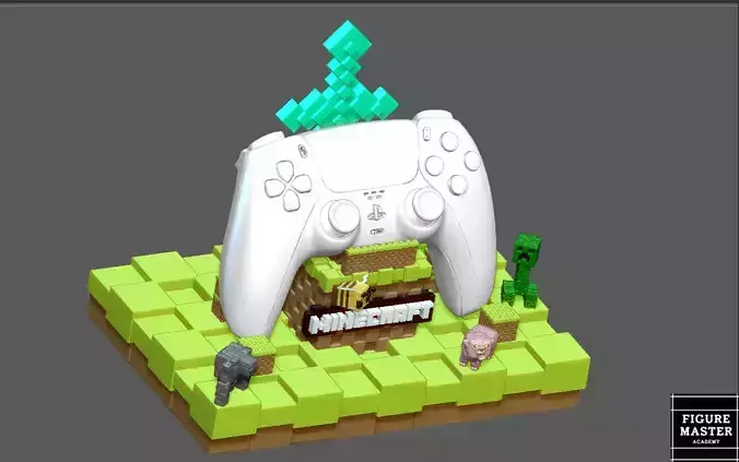 MINECRAFT PS CONTROLLER HOLDER 3D PRINT PLAY STATION 