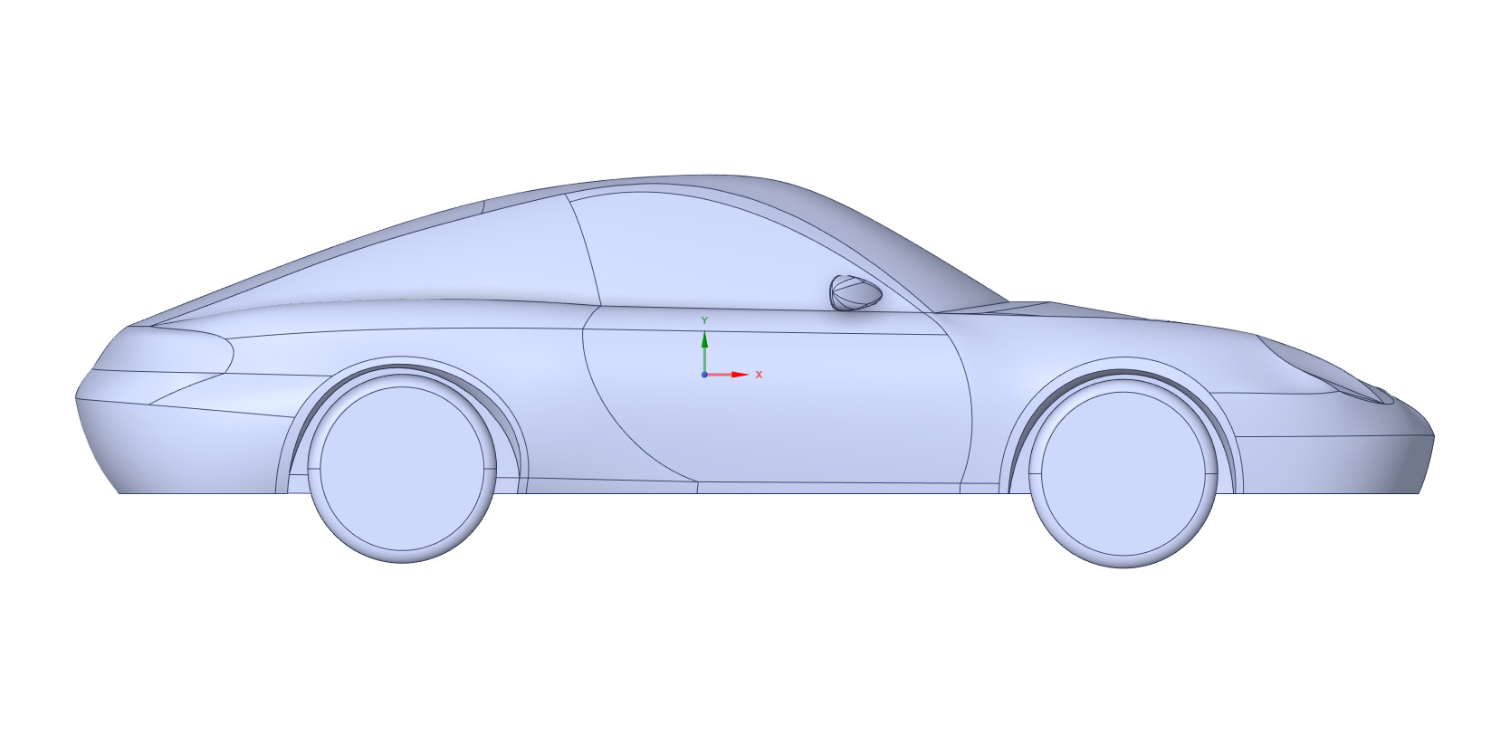 Porsche 911 Carrera S solid CAD for CFD 3D model_7