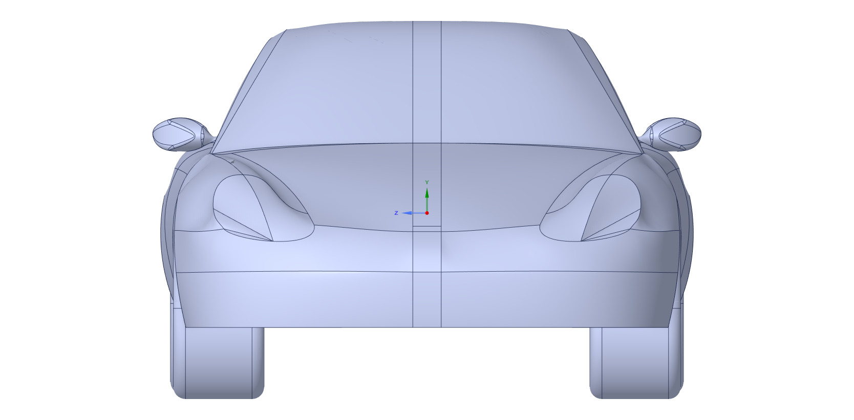 Porsche 911 Carrera S solid CAD for CFD 3D model_4