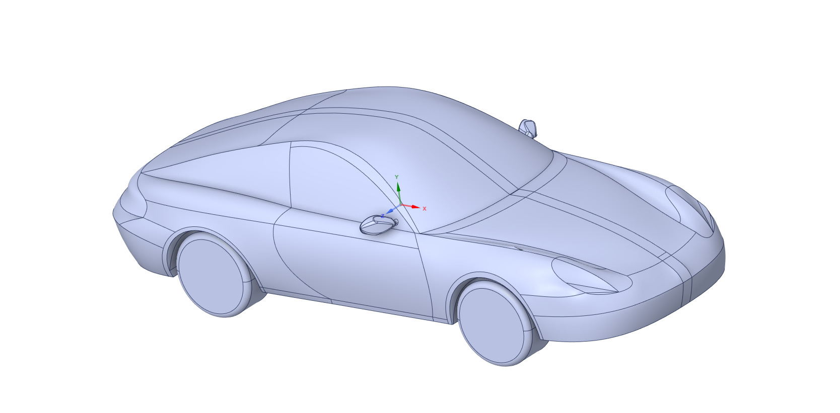 Porsche 911 Carrera S solid CAD for CFD 3D model_5