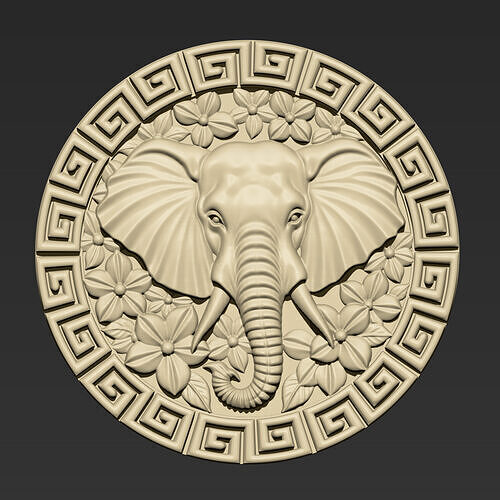 Elephant Head Pendant A61 3D print model