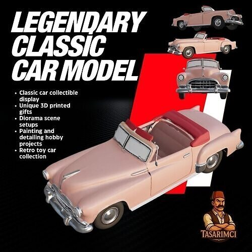 Legendary Classic Car Model V1  Collectible for 3D Printers 3D print model